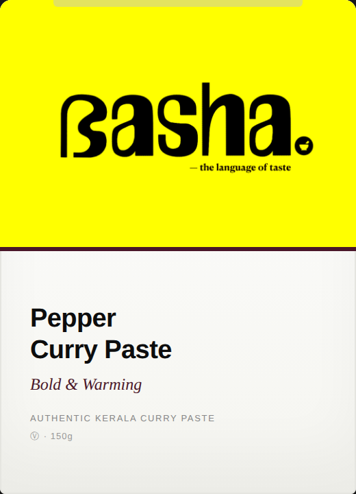 basha. Pepper Kerala Curry Paste
