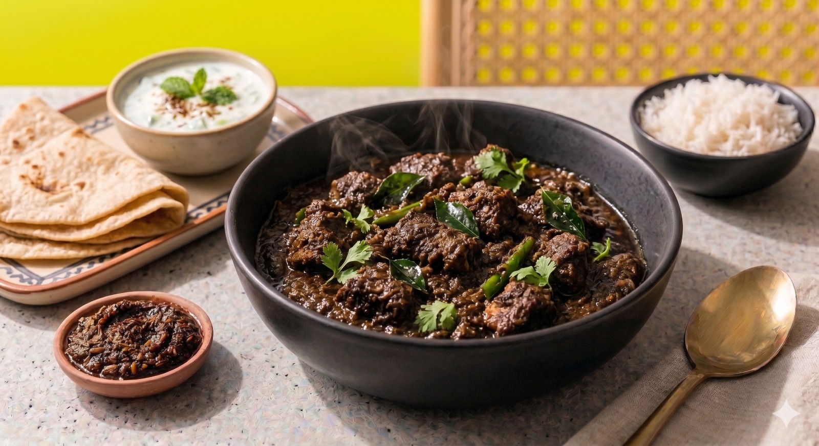 Kerala black pepper meat — made with basha. Pepper Curry Paste