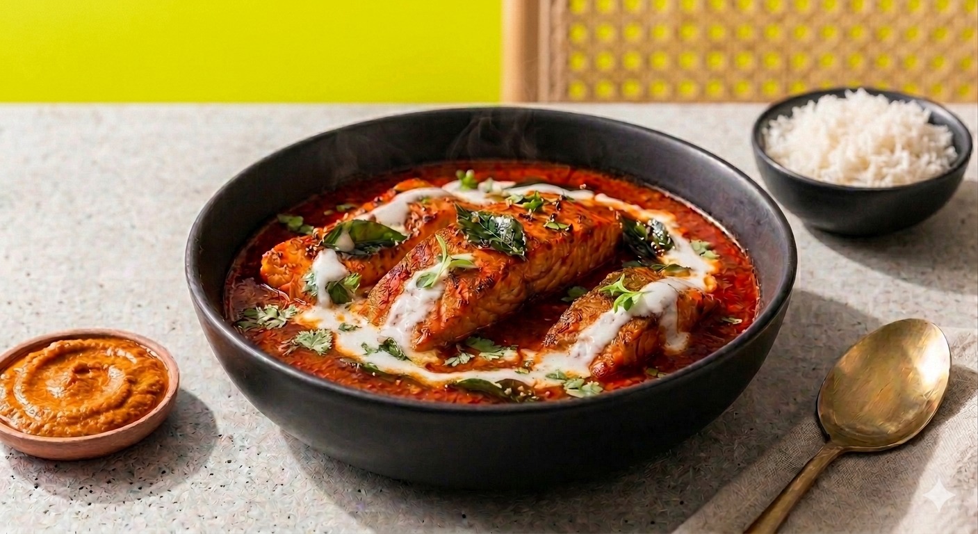 Kerala fish curry — made with basha. Tamarind Curry Paste